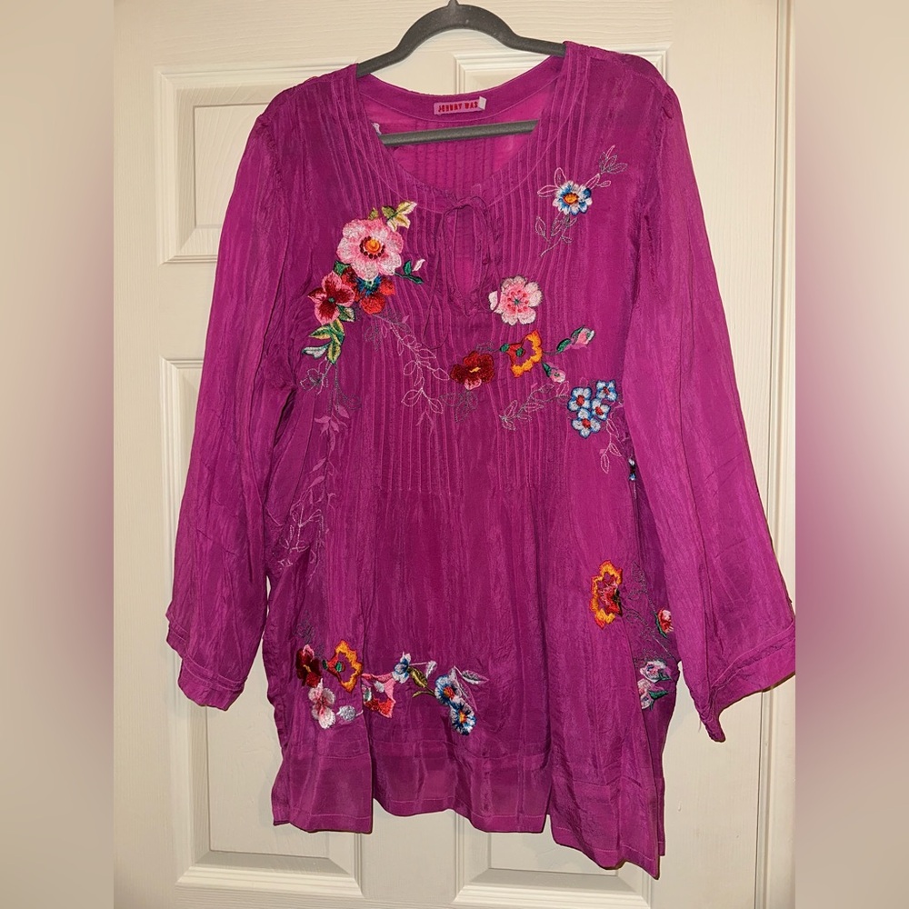 Johnny Was Embroidered Peasant Blouse